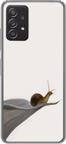 Geschikt voor Samsung Galaxy A53 5G hoesje - Slak - Lelie - Grijs - Siliconen Telefoonhoesje