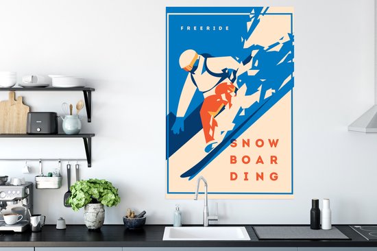 Affiche Proverbes - Sports d'hiver - 'Snowboard Freeride' - Citations - 80x120 cm
