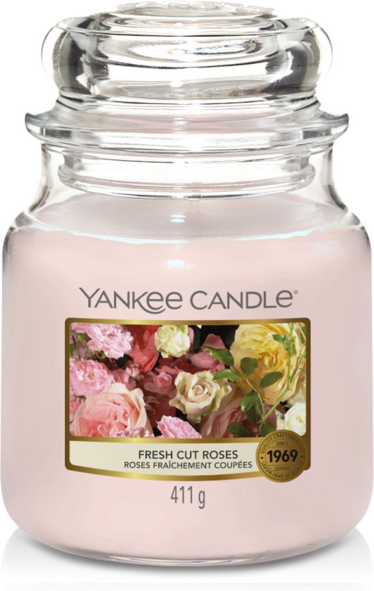 Yankee Candle Medium Jar Geurkaars Fresh Cut Roses