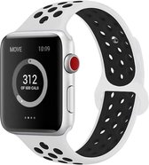 Mobigear Active Siliconen Bandje Geschikt voor Apple Watch Series 2 (42mm) - Zwart / Wit