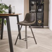 Barstoel 4 stuks -  zig-zag plat frame taupe - Industrieel Barstoelen - Design Barkrukken - Barkruk