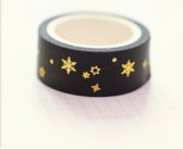 Washi Tape - Sterren - Zwart - 15mmx5m