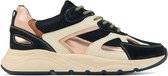 Lina Locchi Sneakers Dames - Lage sneakers / Damesschoenen - Leer - L1107      -  Zwart combi - Maat 36