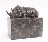 Bronzen Beeld Liggende Neushoorn 13x8x13 cm