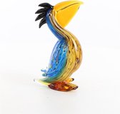 Glazen Beeldje Murano Stijl Pelikaan 13x10x25 cm