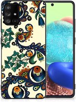 Telefoonhoesje met Naam Geschikt voor Samsung Galaxy A71 Hoesje maken met Zwarte rand Barok Flower