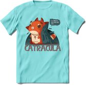 Graaf catracula T-Shirt Grappig | Dieren katten halloween Kleding Kado Heren / Dames | Animal Skateboard Cadeau shirt - Licht Blauw - XL