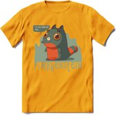 Monster van Purrkenstein T-Shirt Grappig | Dieren katten halloween Kleding Kado Heren / Dames | Animal Skateboard Cadeau shirt - Geel - XXL