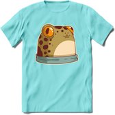 Kikkker vriend T-Shirt Grappig | Dieren reptielen Kleding Kado Heren / Dames | Animal Skateboard Cadeau shirt - Licht Blauw - XL