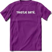 Triotje Sate - Snack T-Shirt | Grappig Verjaardag Kleding Cadeau | Eten En Snoep Shirt | Dames - Heren - Unisex Tshirt | - Paars - L