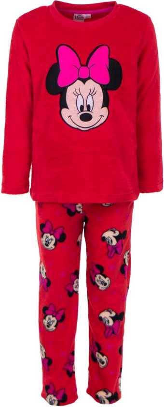 Mededogen tieners toelage Kinderpyjama - Minnie Mouse - Fleece - Rood - Maat 122-128 | bol.com