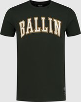 Ballin Amsterdam -  Heren Slim Fit   T-shirt  - Groen - Maat XL