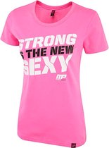 Womens Crew Neck Strong is the new Sexy Hot Pink (MPLTS413) XS