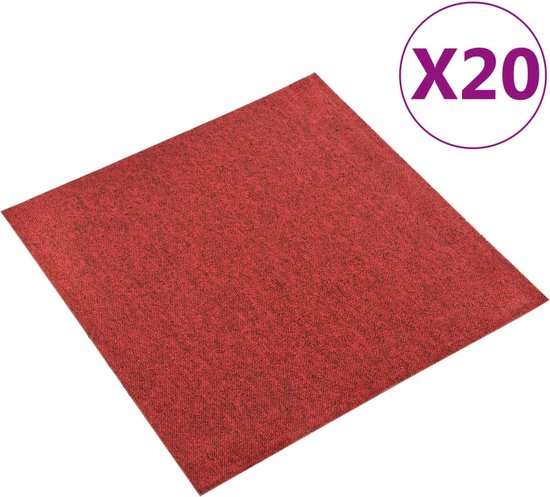Bully Kiezen munt vidaXL Tapijttegels 20 st 5 m² 50x50 cm rood | bol.com