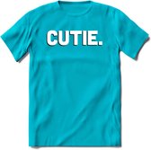 Cutie - Valentijn T-Shirt | Grappig Valentijnsdag Cadeautje voor Hem en Haar | Dames - Heren - Unisex | Kleding Cadeau | - Blauw - XL