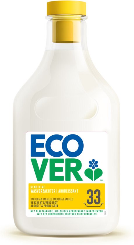 Ecover Wasverzachter - Voordeelverpakking 6 x 1 L - 198 wasbeurten - Plantaardig & Biologisch afbreekbaar - Gardenia & Vanille geur