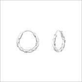 Aramat jewels ® - Gedraaide oorringetjes 10x1.5mm 925 zilver
