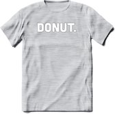 Donut - Snack T-Shirt | Grappig Verjaardag Kleding Cadeau | Eten En Snoep Shirt | Dames - Heren - Unisex Tshirt | - Licht Grijs - Gemaleerd - M