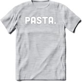 Pasta - Snack T-Shirt | Grappig Verjaardag Kleding Cadeau | Eten En Snoep Shirt | Dames - Heren - Unisex Tshirt | - Licht Grijs - Gemaleerd - XXL