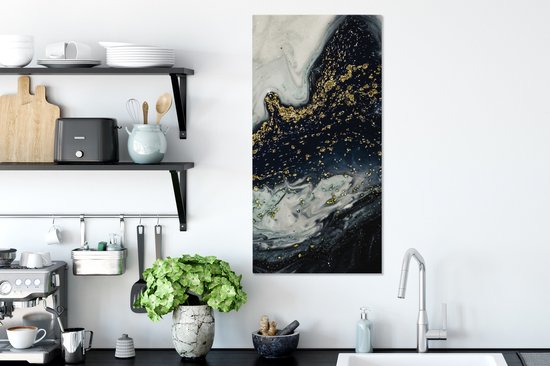 Toile Peinture Marbre - Natuursteen - Or - 40x80 cm - Décoration murale