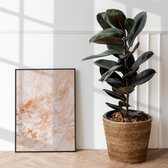 Poster Glasschilderij Beige Marble - 70x100cm - Premium Kwaliteit - Uit Eigen Studio HYPED.®  - 70x100cm - Premium Museumkwaliteit - Uit Eigen Studio HYPED.®