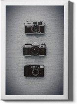 Walljar - Vintage Camera - Muurdecoratie - Canvas schilderij