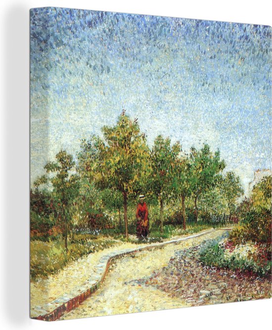 Canvas Schilderij Lane in Voyer d'Argenson Park at Asnieres - Schilderij van Vincent van Gogh - 90x90 cm - Wanddecoratie