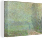 Canvas Schilderij Pad in de mist - Schilderij van Claude Monet - 120x90 cm - Wanddecoratie