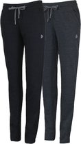 Lot de 2 Donnay - Pantalons de survêtement coupe droite - Femme - 3XL - Zwart/ Grijs
