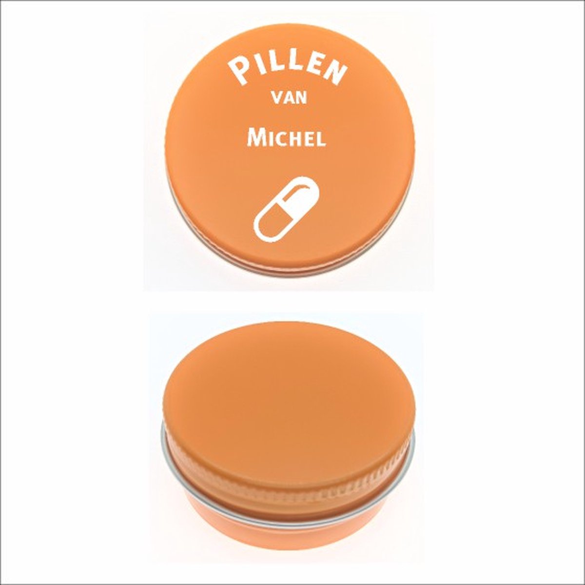 Pillen Blikje Met Naam Gravering - Michel