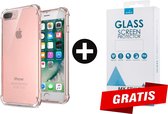 Crystal Backcase Transparant Shockproof Hoesje iPhone 7 Plus - Gratis Screen Protector - Telefoonhoesje - Smartphonehoesje