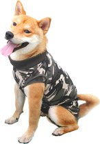 Sharon B - medical pet shirt hond - camo grijs - maat S - honden romper - na operatie - recovery suit - operatieshirt - alternatief voor hondenkraag, hondenkap en beschermkraag