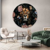 Artistic Lab Poster - Muurcirkel Jungle Lion Round Plexiglas - Multicolor
