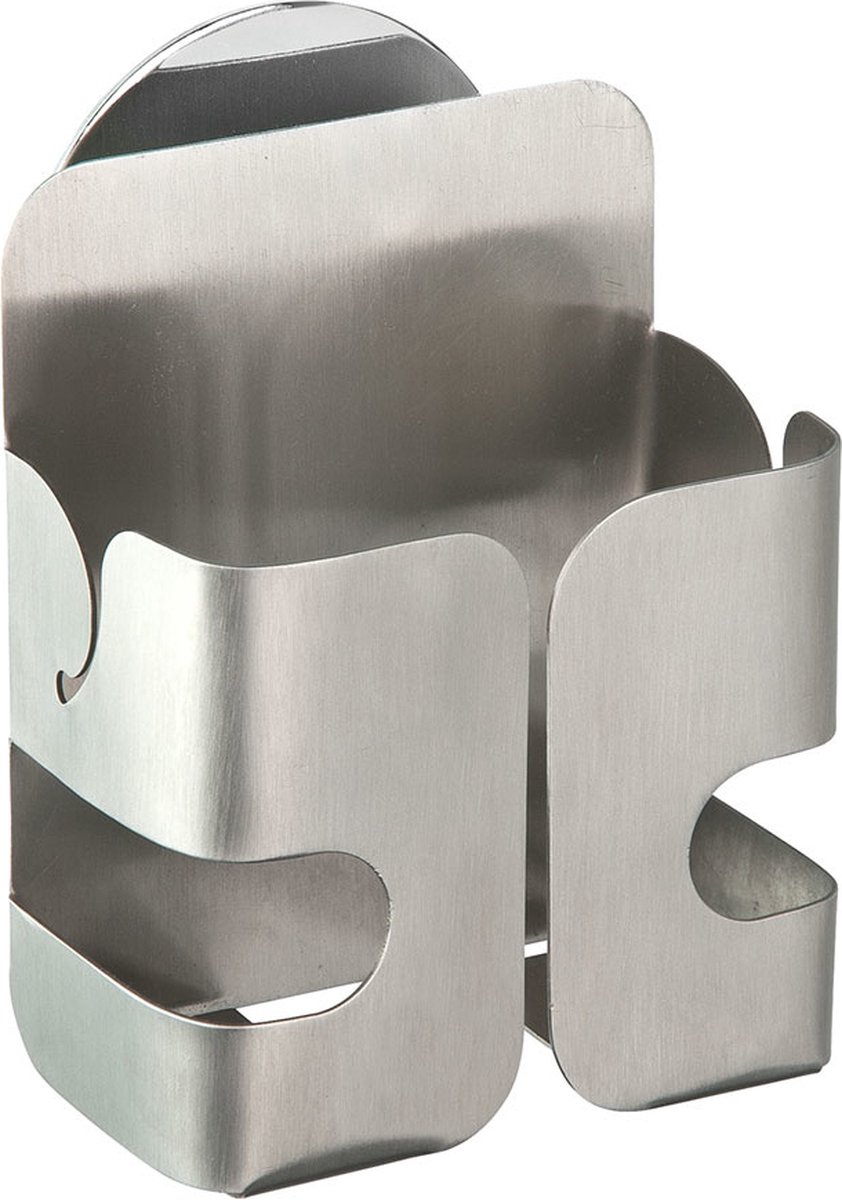 Wenko RVS schuursponshouder zelfklevend - Zilver - Ophangen zonder boren