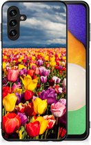 Telefoon Hoesje Geschikt voor Samsung Galaxy A13 5G | Geschikt voor Samsung Galaxy A04s Hoesje met Zwarte rand Tulpen