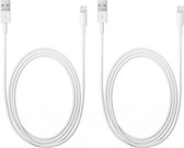 Kabelset 1 Meter Wit voor Apple Lightning devices - Duo pack