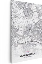 Artaza - Peinture sur Canevas - Carte de ville Vlaardingen en blanc - 40x60 - Petit - Photo sur Toile - Impression sur Toile
