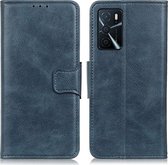 OPPO A16s Hoesje - Mobigear - Classy Serie - Kunstlederen Bookcase - Blauw - Hoesje Geschikt Voor OPPO A16s