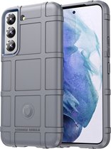 Rugged Shield Hoesje Geschikt voor Samsung Galaxy S22 Plus - Back Cover Schokbestendig - Flexibel TPU - Verhoogde Randen voor extra Camera Bescherming - Grijs