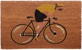 deurmat retro fiets , kokos/rubber . 45x75cm , puckator