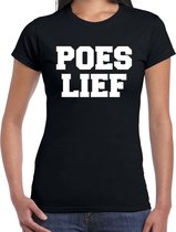 Poes lief t-shirt zwart voor dames - Fun t-shirts 2XL