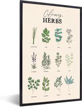 Cadre photo avec affiche - Plantes - Cuisine - Herbes - 40x60 cm - Cadre pour affiche