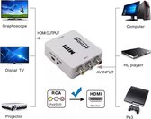 Compatibele 1080P RCA AV naar HDMI Adapter - AV naar HDMI Converter - AV2HDMI voor TV, PS3, PS4, PC, DVD, Xbox,