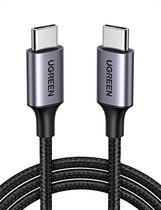 UGREEN USB Type C naar USB C Kabel 60W PD Nylon Oplaadkabel Compatibel met MacBook Air 2020/2019, iPad Pro 2020/2019, Google Pixel 4/3, Galaxy S21/ S20, Huawei P40 P30 Pro enz.(1M) B07PLSDPYN