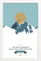 JUNIQE - Poster met houten lijst Mount Everest goud - foto -40x60