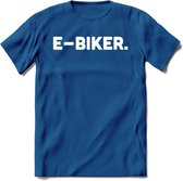 E-bike Fiets T-Shirt | Wielrennen | Mountainbike | MTB | Kleding - Donker Blauw - L