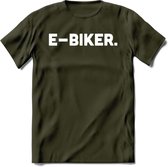 E-bike Fiets T-Shirt | Wielrennen | Mountainbike | MTB | Kleding - Leger Groen - S