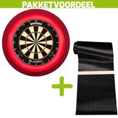 Winmau Blade 6 Triple Core + Rubberen Dartmat 90*300 incl oche + Dartbordverlichting Deluxe (Rood)