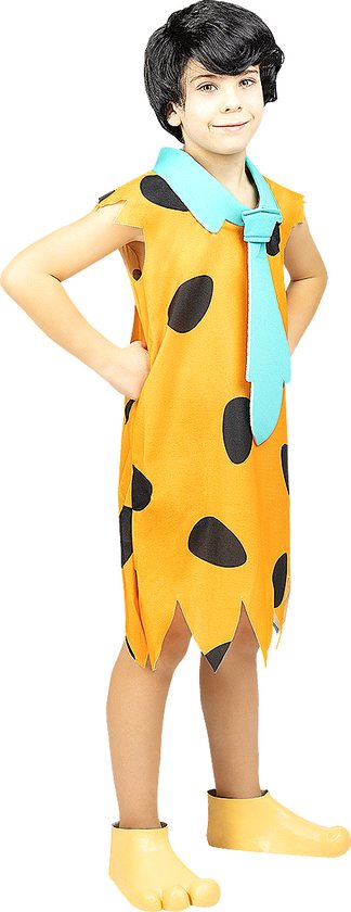 FUNIDELIA Fred Flintstone kostuum - The Flintstones voor jongens The Flintstones - jaar cm) - Oranje