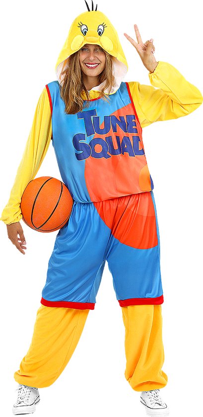 FUNIDELIA Tweety Space Jam-kostuum - Looney Tunes voor vrouwen en mannen Basketbal - Maat: - Geel